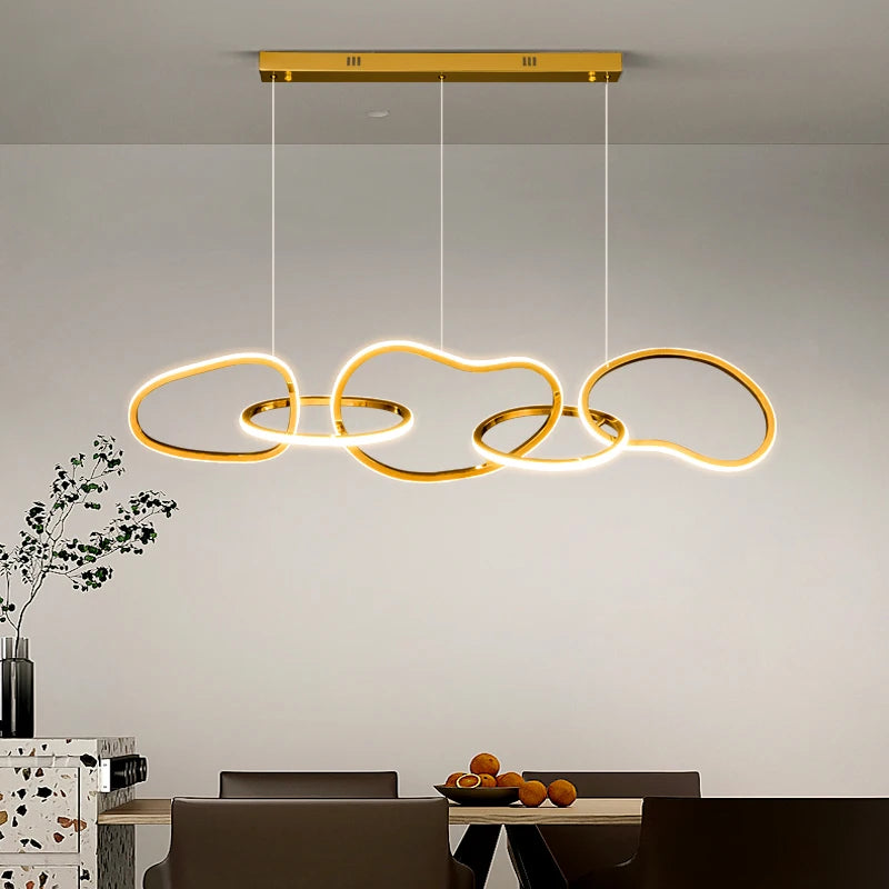 AURELIUS - Gold Ring Dining Room Pendant Light - Modern LED