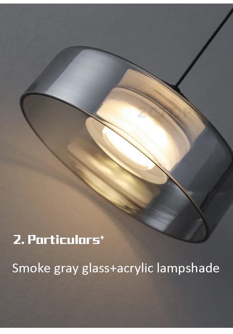 Minimalistische Glazen LED Hanglamp Zwart