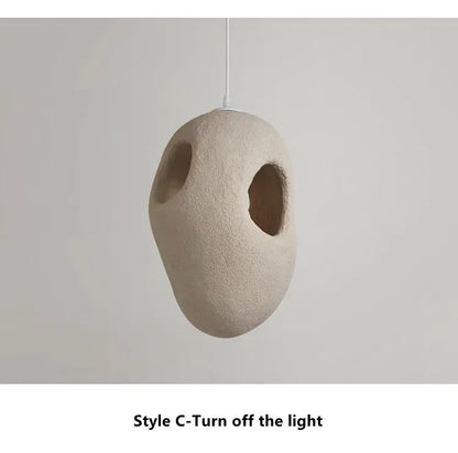 Wabi-Sabi Resin Pendant Light - Modern Sculptural Hanging Lamp
