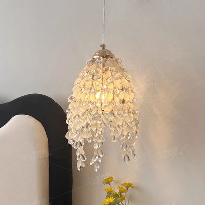 Crystal Bead Pendant Lamp - Octagonal Design