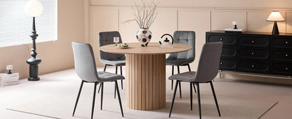 Round Dining Table 120cm - Modern Farmhouse Style for 4-6 People