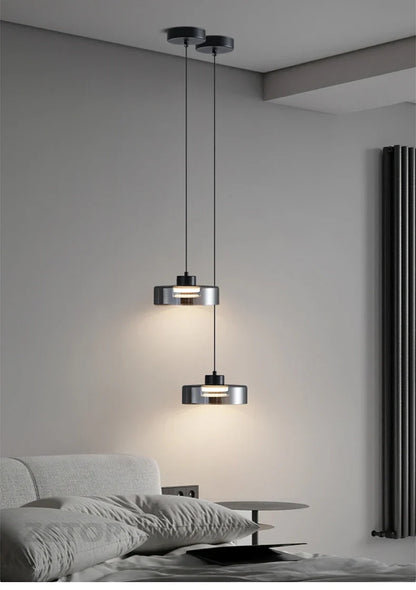 Minimalistische Glazen LED Hanglamp Zwart