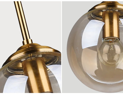 Nordic Glass Pendant Light - Modern LED Chandelier for Living & Dining Room