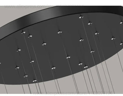 Modern LED Circular Pendant Chandelier - Multi-Light Stairwell Fixture