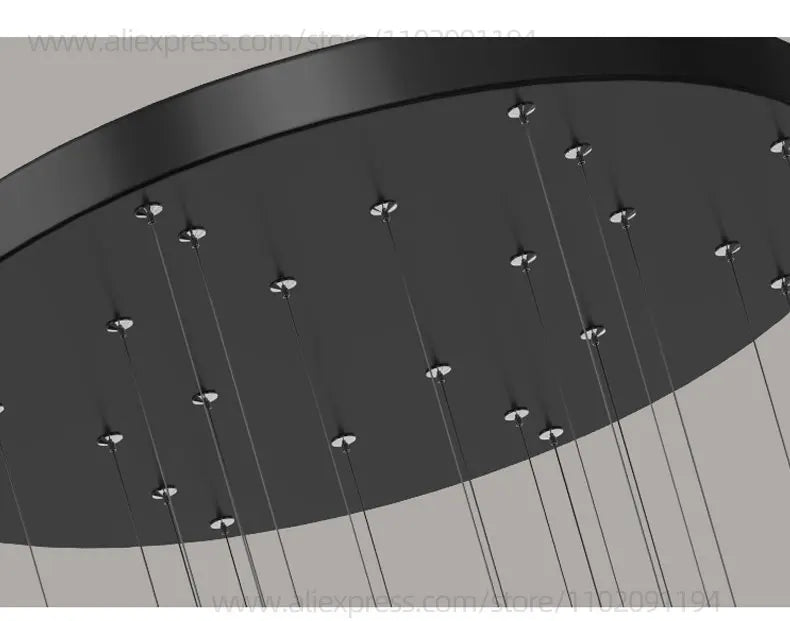 Modern LED Circular Pendant Chandelier - Multi-Light Stairwell Fixture