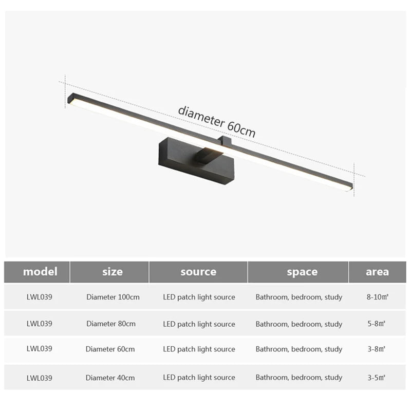 Moderne LED-wandlamp Badkamer make-up licht Lijnlamp voor Badspiegel