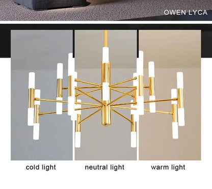 Moderne Nordic Design LED Hanglamp - G4 Kroonluchter Zwart/Goud