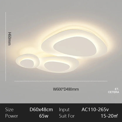 Modern White LED Ceiling Light - Minimalist Flush Mount Lamp
