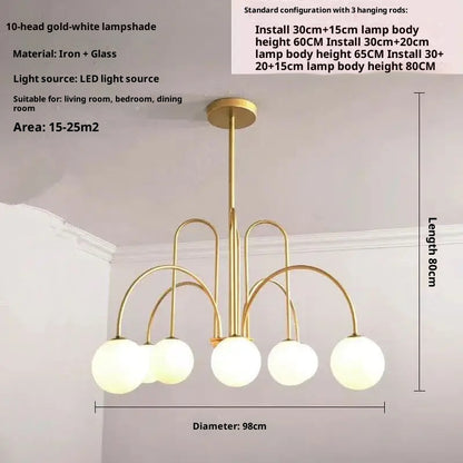 LED Pendant Light Diva - Glass Ball Chandelier