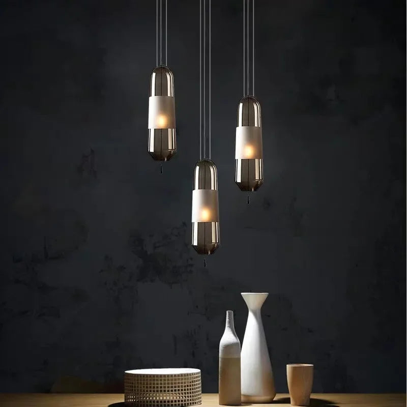 Aurora Glow - Nordic Amber Glass Pendant Chandelier