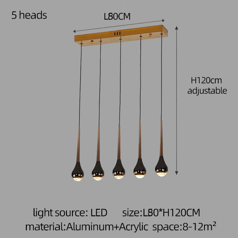 LED Staircase Pendant Light – Black and Gold