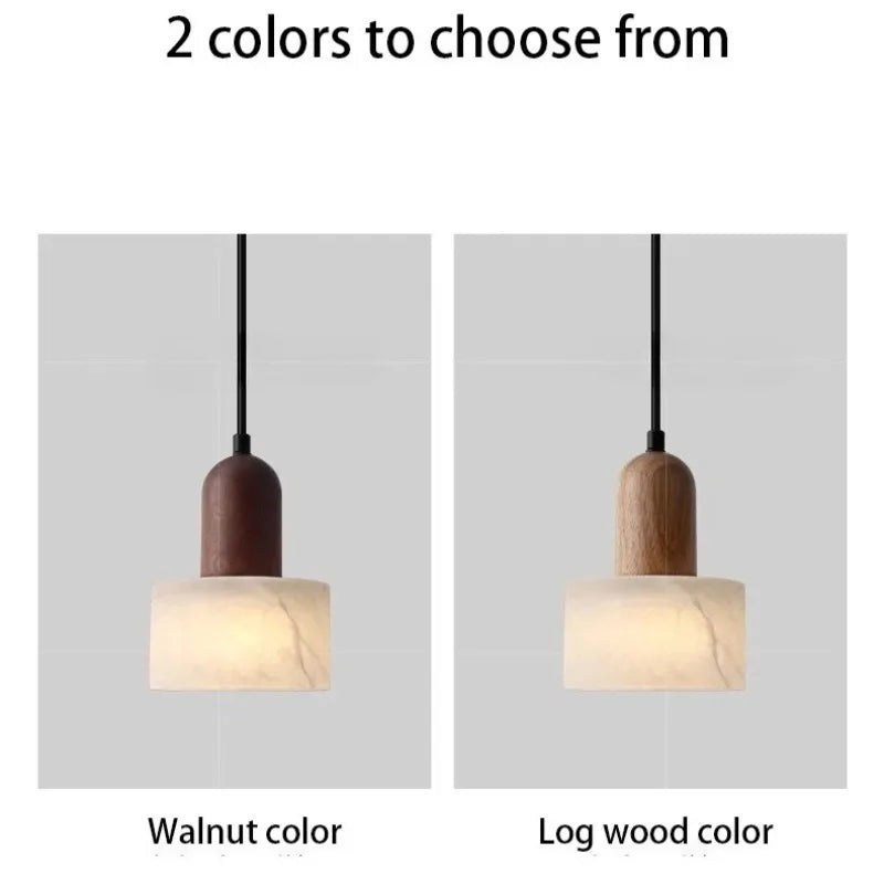Luxury Marble Pendant Light - Natural Stone Wabi-Sabi LED Lamp