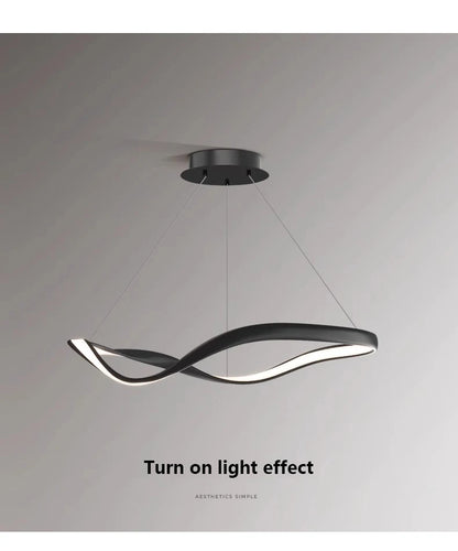 Modern Wavy Ring LED Pendant Light - Circular Designer Chandelier