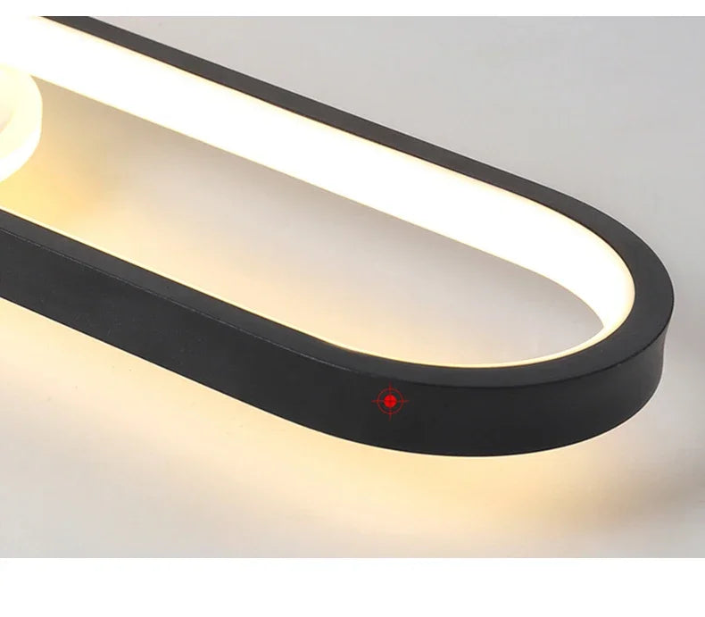 Dimbare LED Plafondlamp met Spotlight – 60/80/100/120 cm | Zwart, Wit of Goud