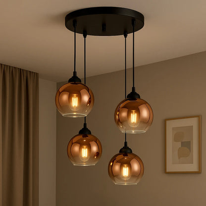 Moderner Glas-Pendelleuchter – Mehrflammige Leuchte für das Esszimmer