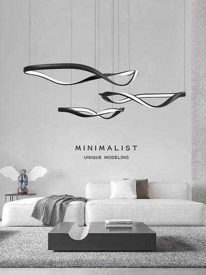 Modern Wavy Ring LED Pendant Light - Circular Designer Chandelier