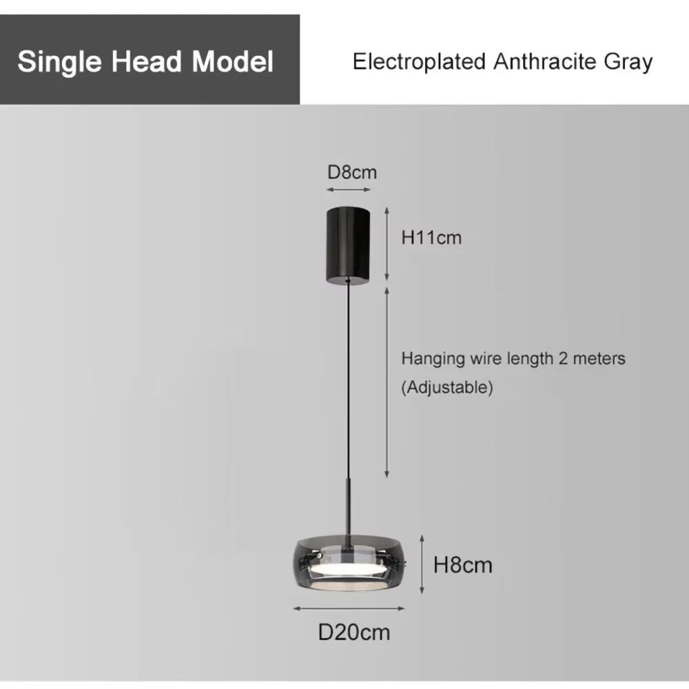 Glass Pendant Light - Modern LED Chandelier for Living & Dining