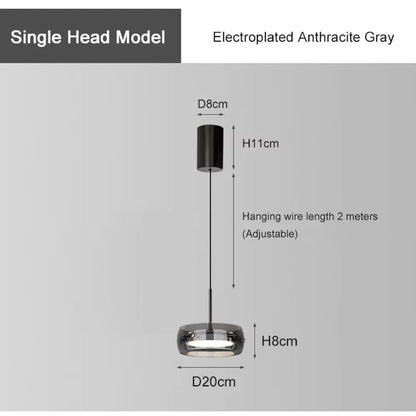 Glass Pendant Light - Modern LED Chandelier for Living & Dining