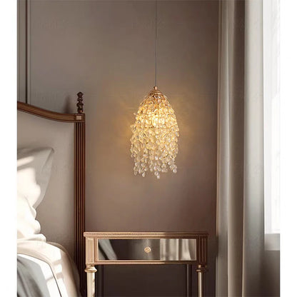 Crystal Bead Pendant Lamp - Octagonal Design