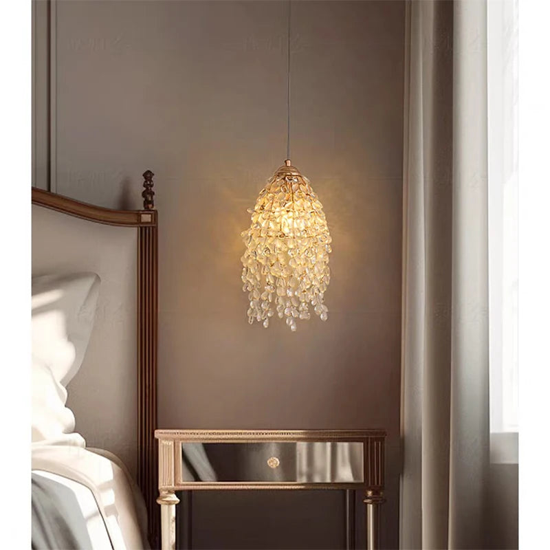 Crystal Bead Pendant Lamp - Octagonal Design