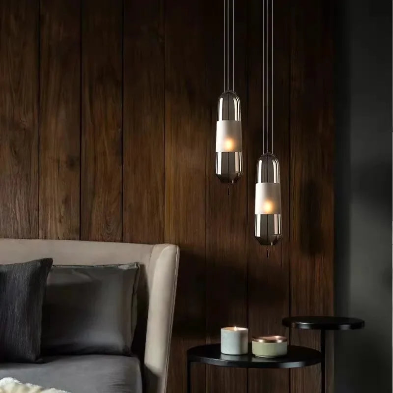 Aurora Glow - Nordic Amber Glass Pendant Chandelier
