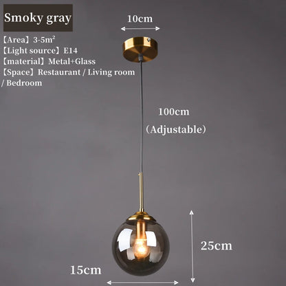 Nordic Glass Pendant Light - Modern LED Chandelier for Living & Dining Room