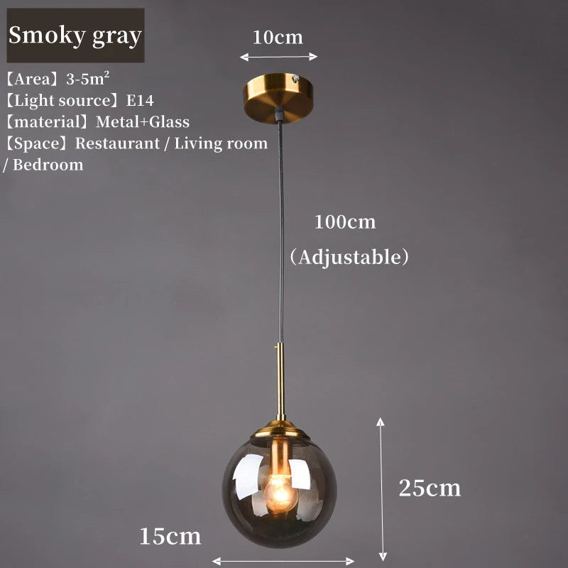 Nordic Glass Pendant Light - Modern LED Chandelier for Living & Dining Room