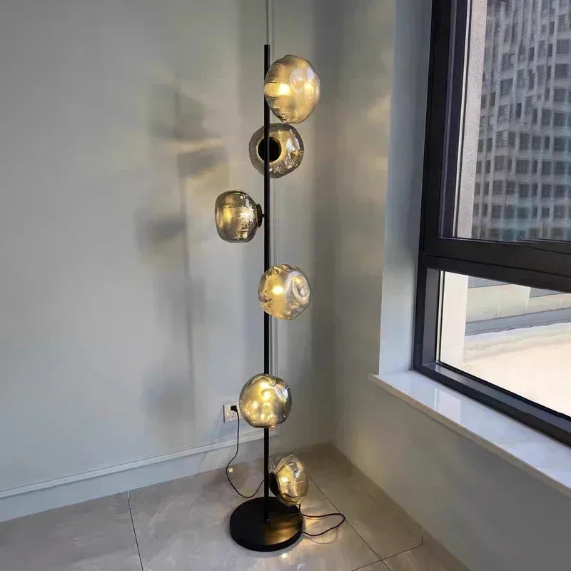 Nordic Glass LED Floor Lamp - Modern Designer Standing Light for Living Room & Bedroom