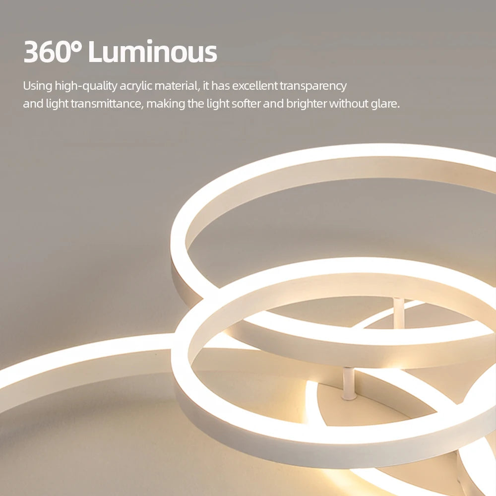 Modern LED Ceiling Chandelier - Dimmable Multi-Head Design