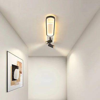 Dimbare LED Plafondlamp met Spotlight – 60/80/100/120 cm | Zwart, Wit of Goud