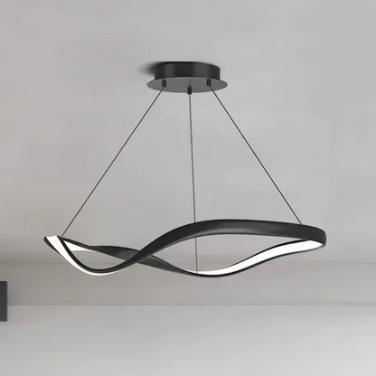 Modern Wavy Ring LED Pendant Light - Circular Designer Chandelier