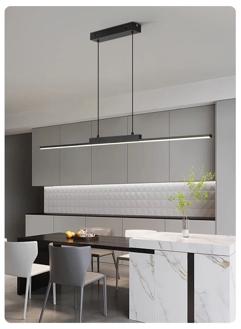 Moderne, schlichte Pendelleuchten für Esszimmer und Küche, lange Kronleuchter, Pendelleuchten für Wohnzimmer, Wohnbereich