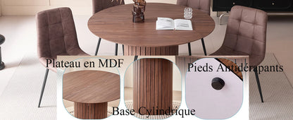 Round Dining Table 120cm - Modern Farmhouse Style for 4-6 People