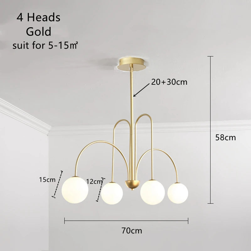 LED Pendant Light Diva - Glass Ball Chandelier