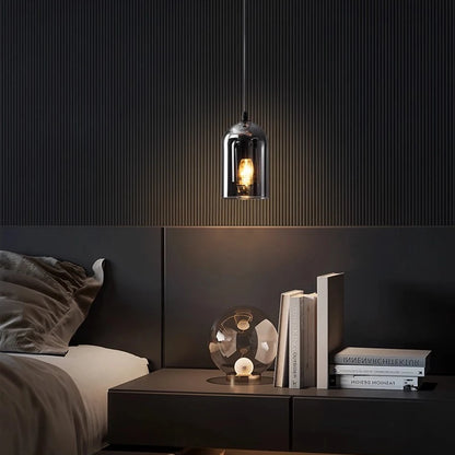 Modern Pendant Lamp – Glass & Iron, 1 or 3 Heads, Dimmable