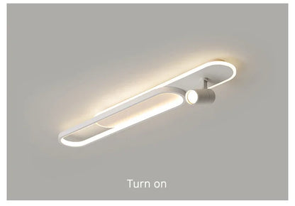 Dimbare LED Plafondlamp met Spotlight – 60/80/100/120 cm | Zwart, Wit of Goud