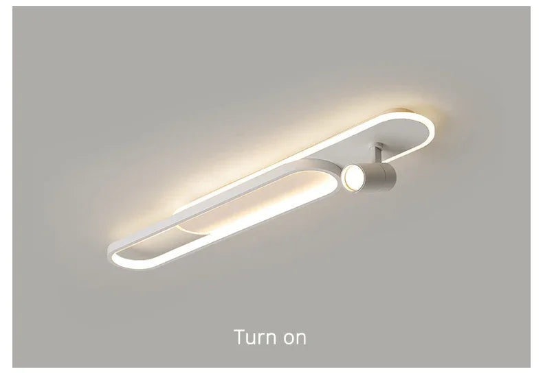 Dimbare LED Plafondlamp met Spotlight – 60/80/100/120 cm | Zwart, Wit of Goud