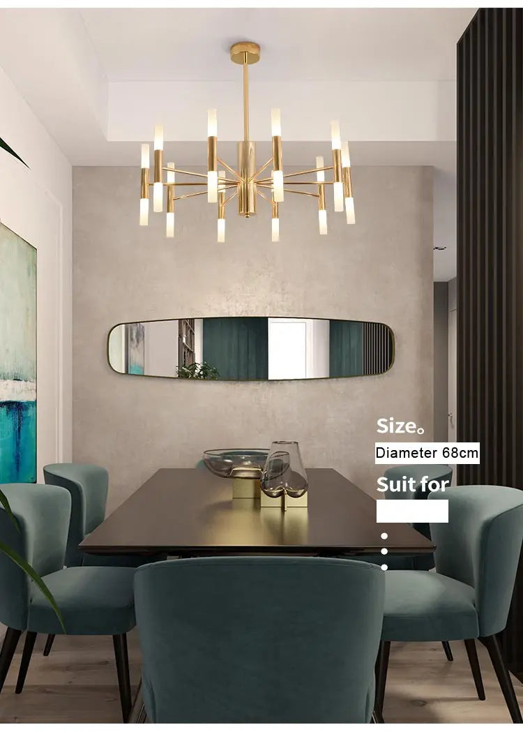 Moderne Nordic Design LED Hanglamp - G4 Kroonluchter Zwart/Goud