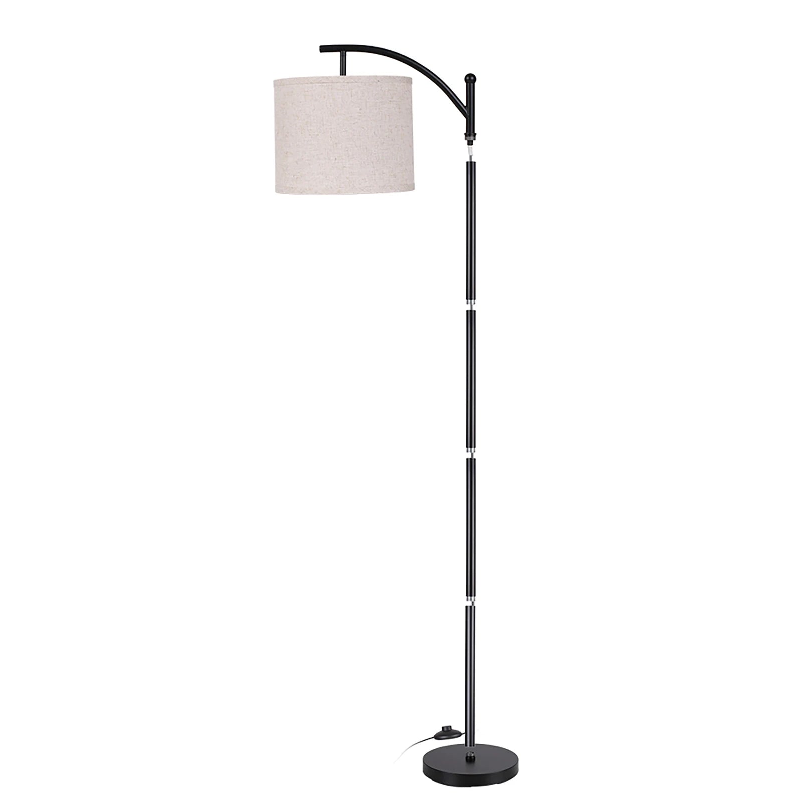 Arc Floor Lamp with LED Bulb - Modern Standing Light with Hanging Shade