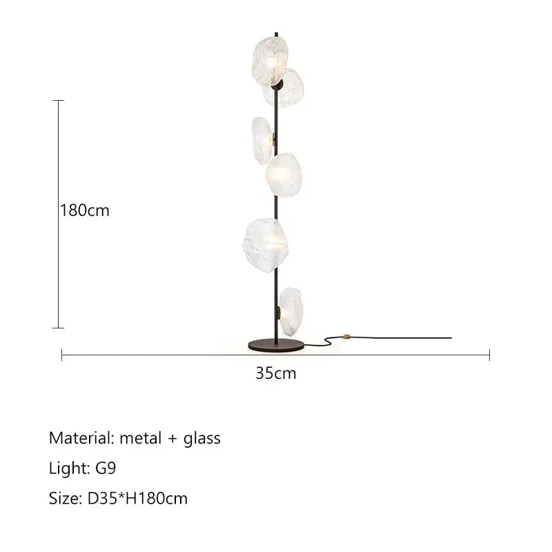 Nordic Glass LED Floor Lamp - Modern Designer Standing Light for Living Room & Bedroom