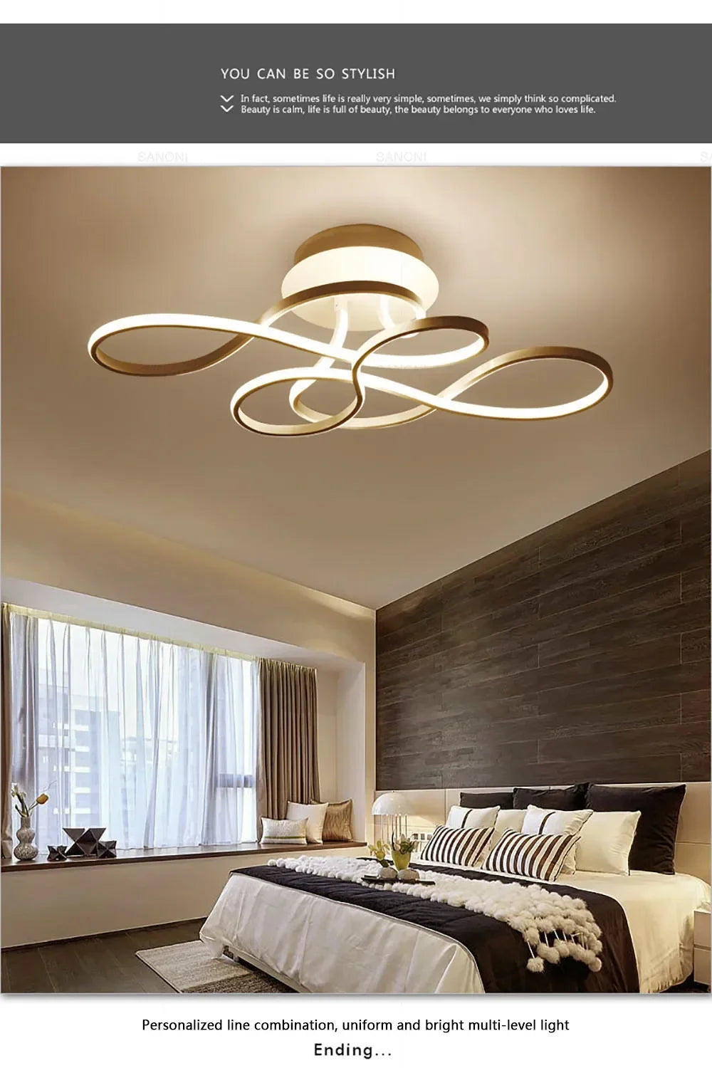 Modern LED Ceiling Chandelier - Stepless Dimming