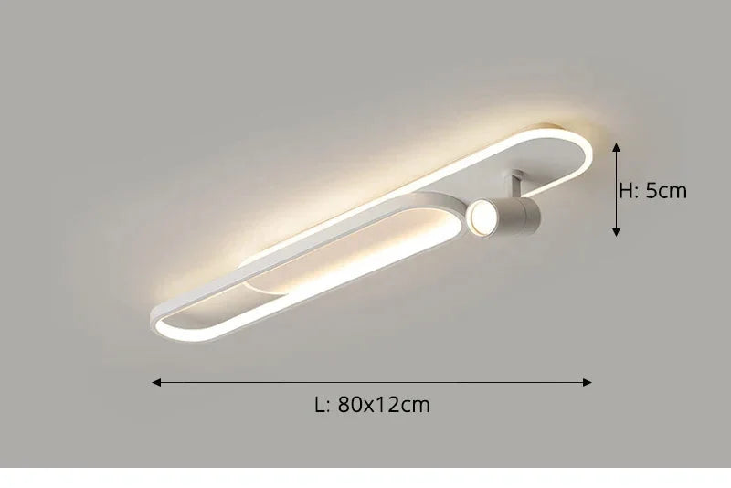 Dimbare LED Plafondlamp met Spotlight – 60/80/100/120 cm | Zwart, Wit of Goud