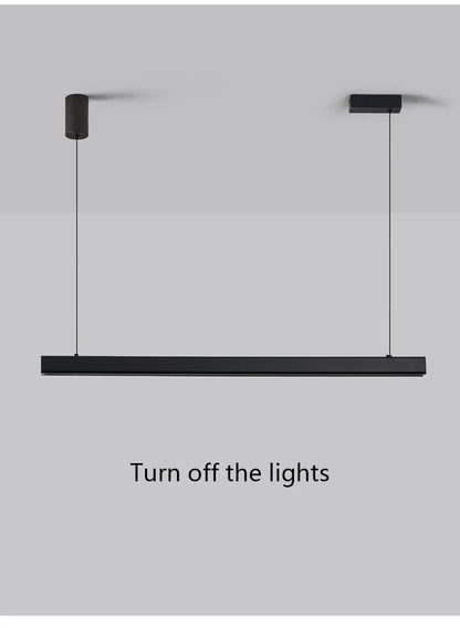 Moderner linearer LED-Kronleuchter – Minimalistische Pendelleuchte für Kücheninsel und Esszimmer