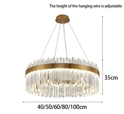 Luxury Crystal Chandelier - Nordic Modern Gold Pendant Light for Living Room & Dining