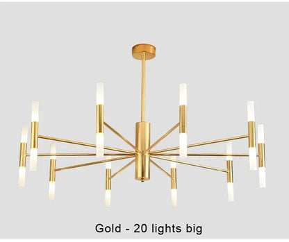 Moderne Nordic Design LED Hanglamp - G4 Kroonluchter Zwart/Goud