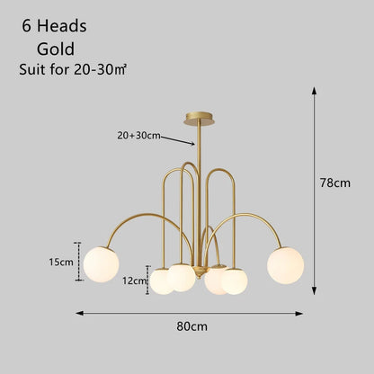LED Pendant Light Diva - Glass Ball Chandelier