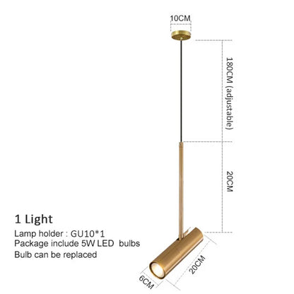 Adjustable Spotlight Pendant - Modern Minimalist LED Hanging Lamp