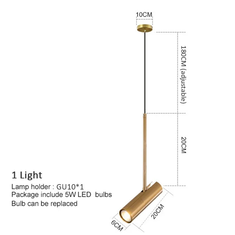 Adjustable Spotlight Pendant - Modern Minimalist LED Hanging Lamp