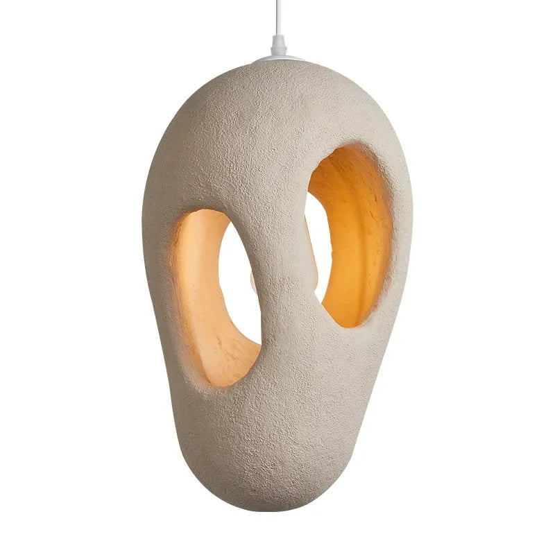 Wabi-Sabi Resin Pendant Light - Modern Sculptural Hanging Lamp
