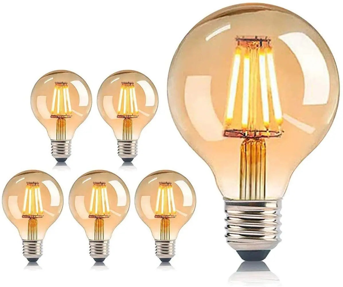 G80 LED Edison Bulb E27 Dimmable 10W Vintage Globe Light Bulb Warm White 2700K Amber Glass Retro Filament Decorative Bulb 220V Energy Saving
